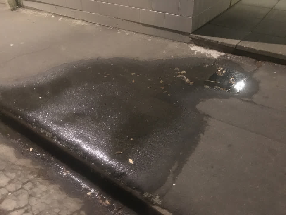 The photograph attached to this water leak report