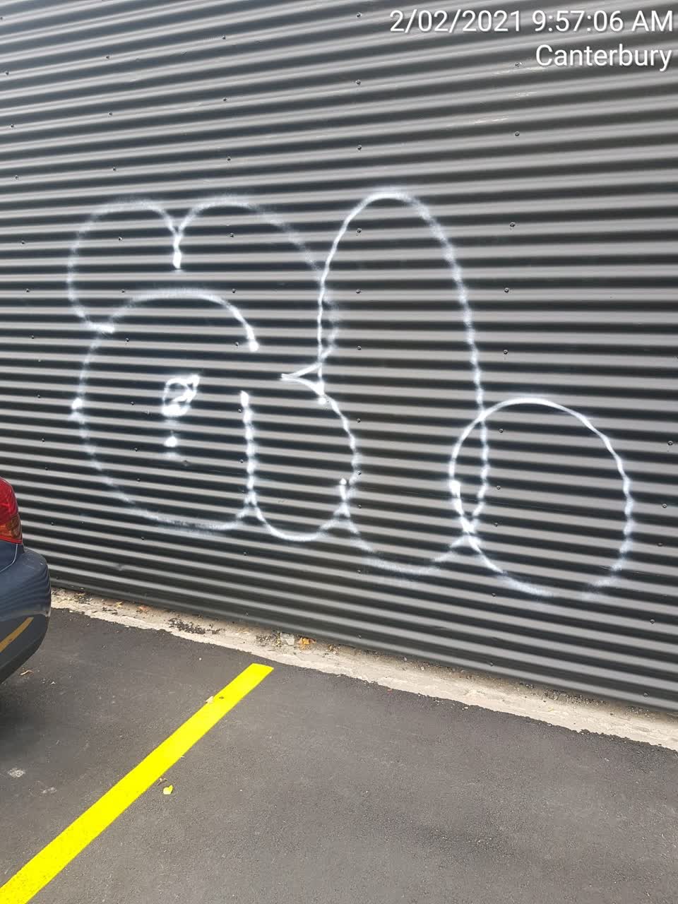 The photograph attached to this graffiti report
