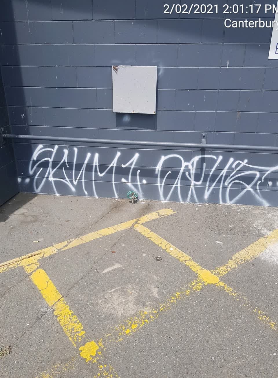 The photograph attached to this graffiti report