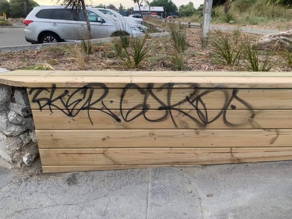 The photograph attached to this graffiti report