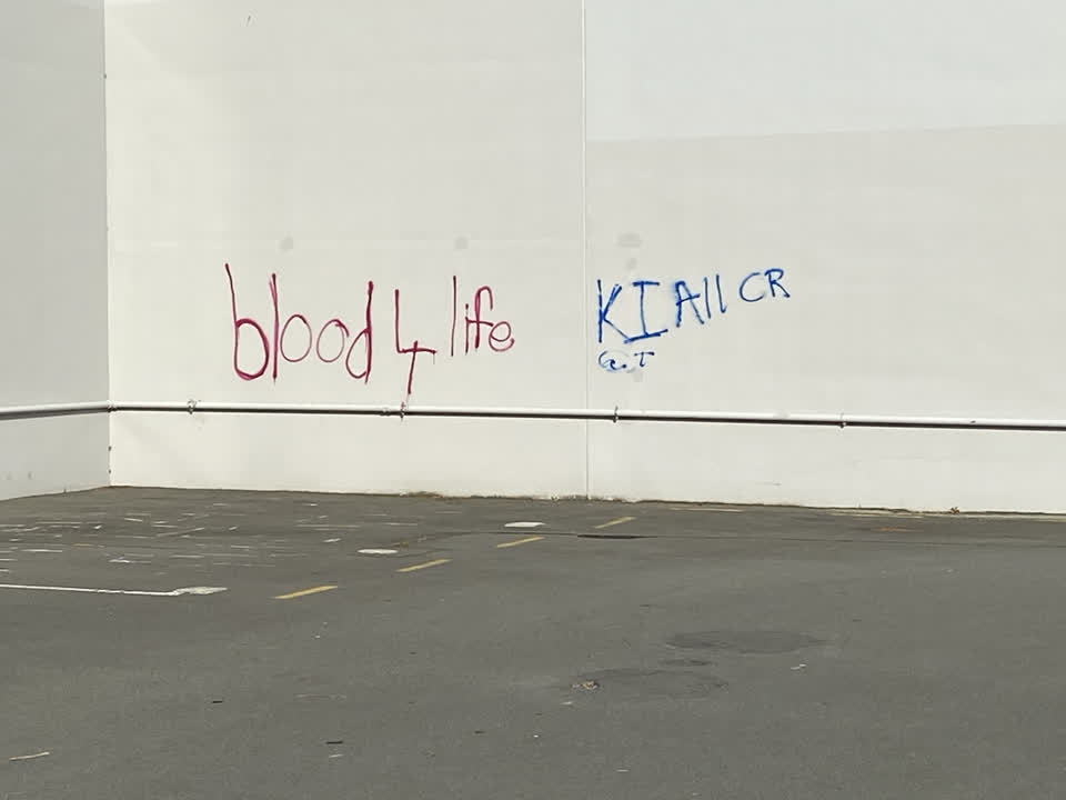 The photograph attached to this graffiti report