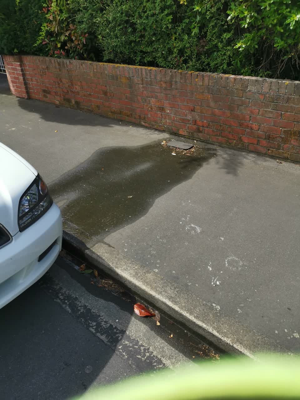The photograph attached to this water leak report