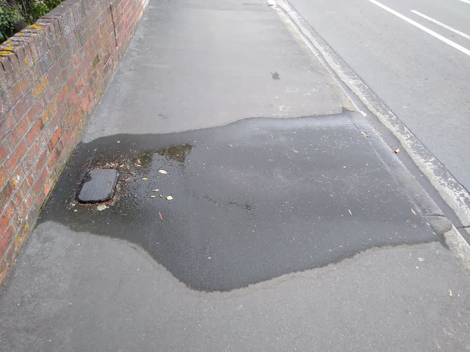 The photograph attached to this water leak report