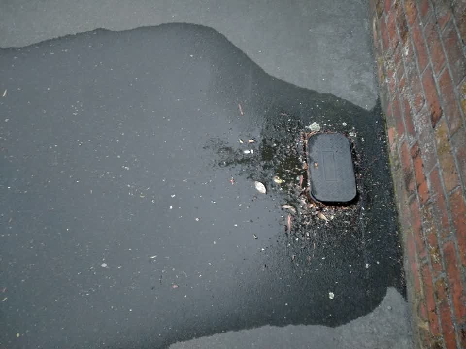 The photograph attached to this water leak report
