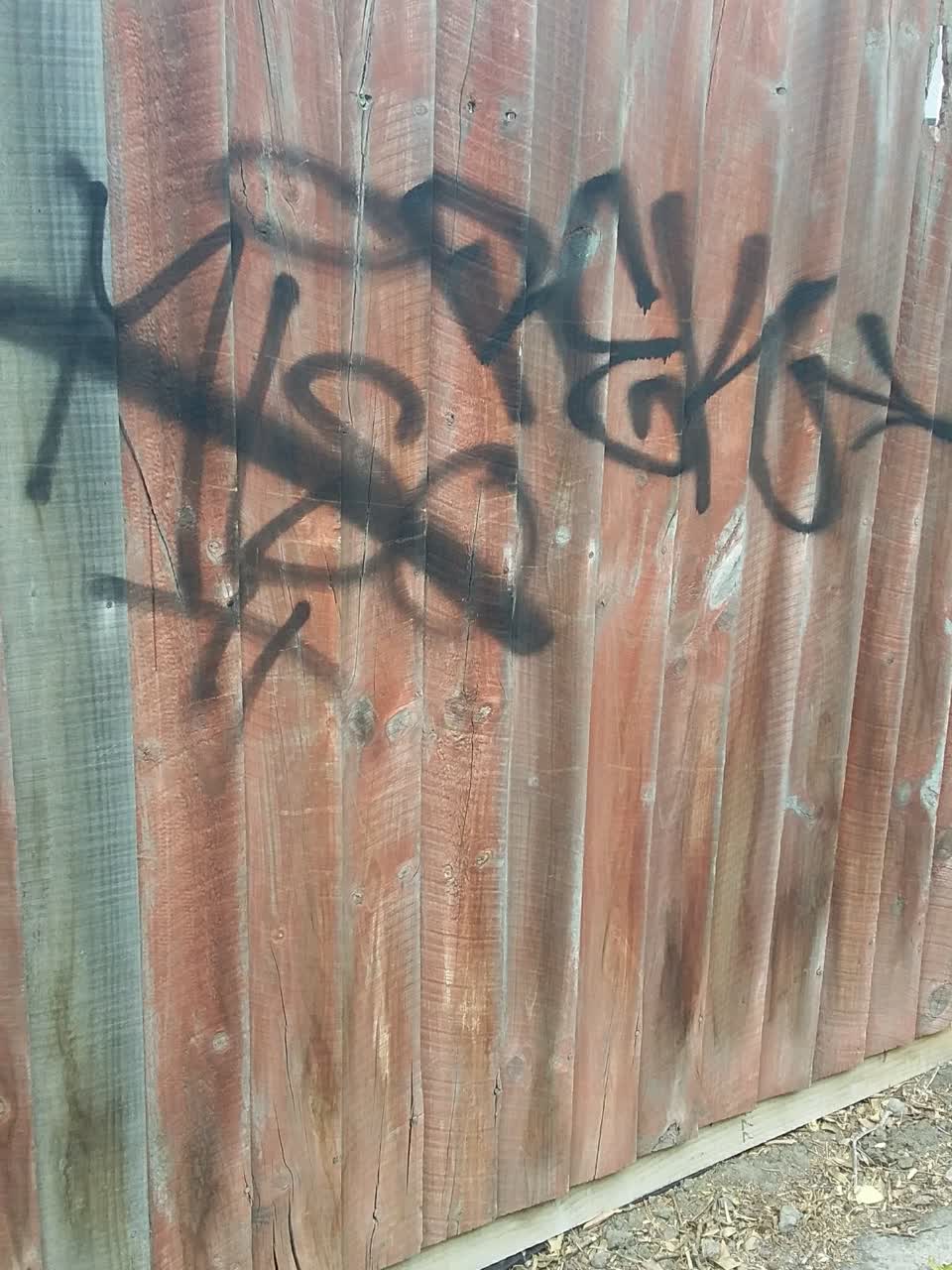The photograph attached to this graffiti report