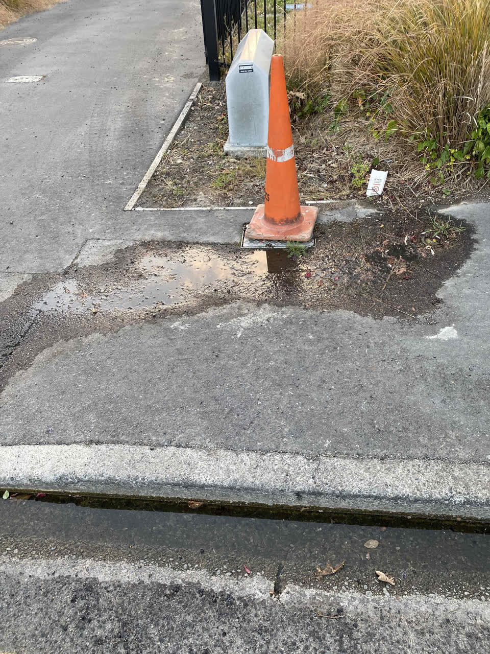 The photograph attached to this water leak report