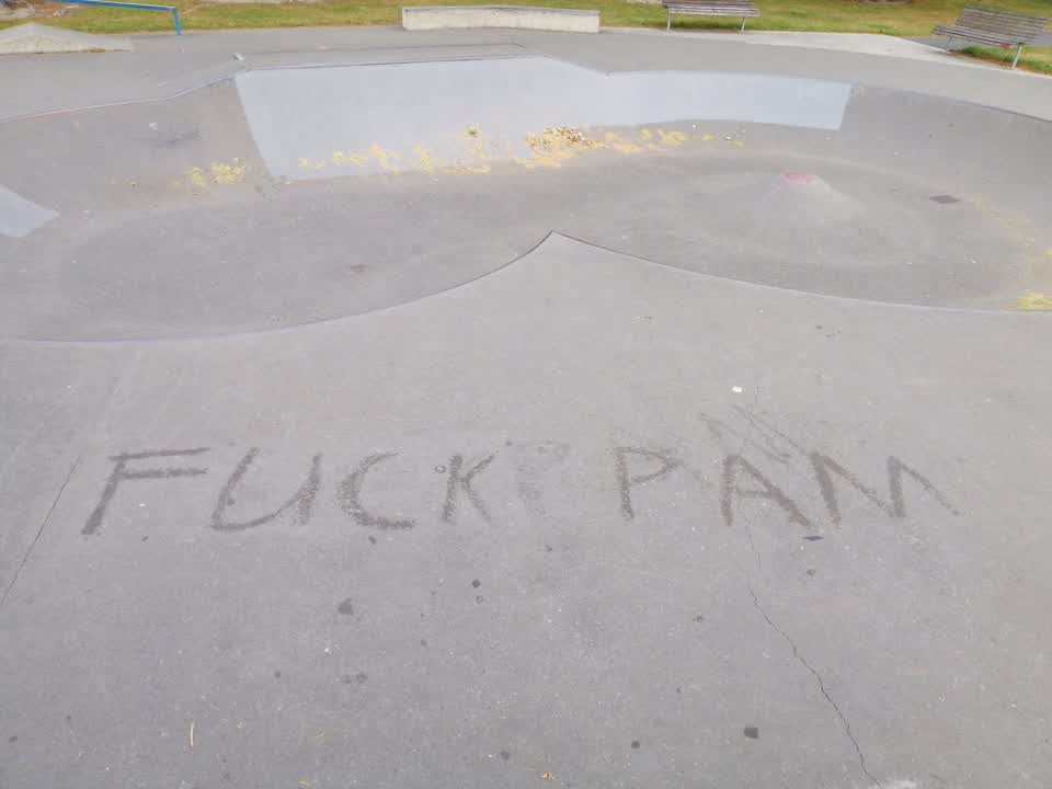 The photograph attached to this graffiti report