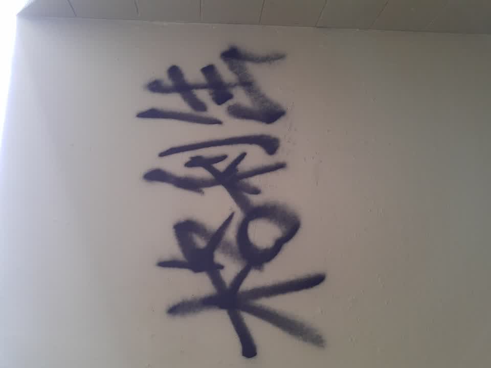 The photograph attached to this graffiti report