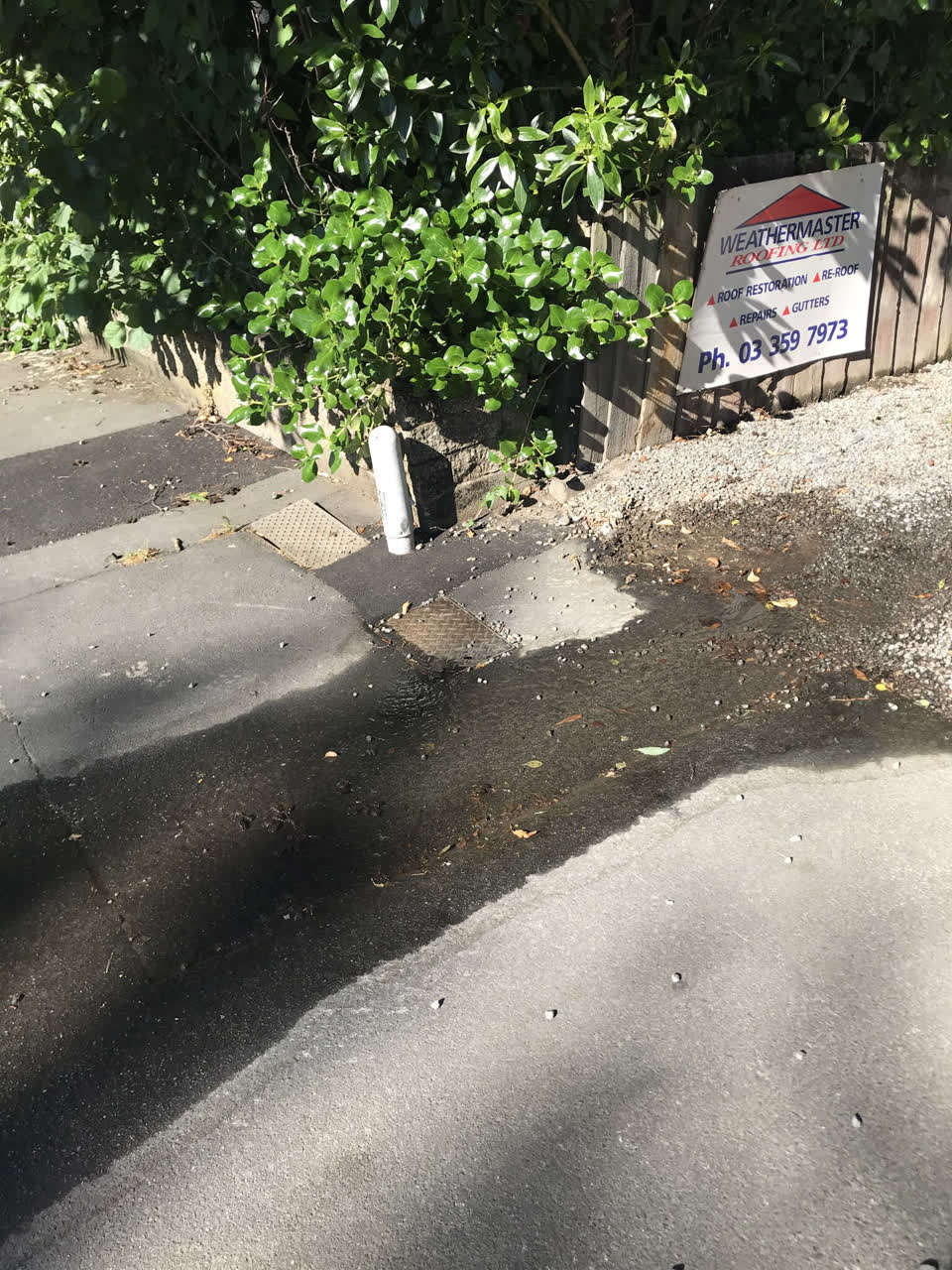 The photograph attached to this water leak report