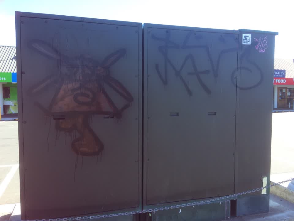 The photograph attached to this graffiti report