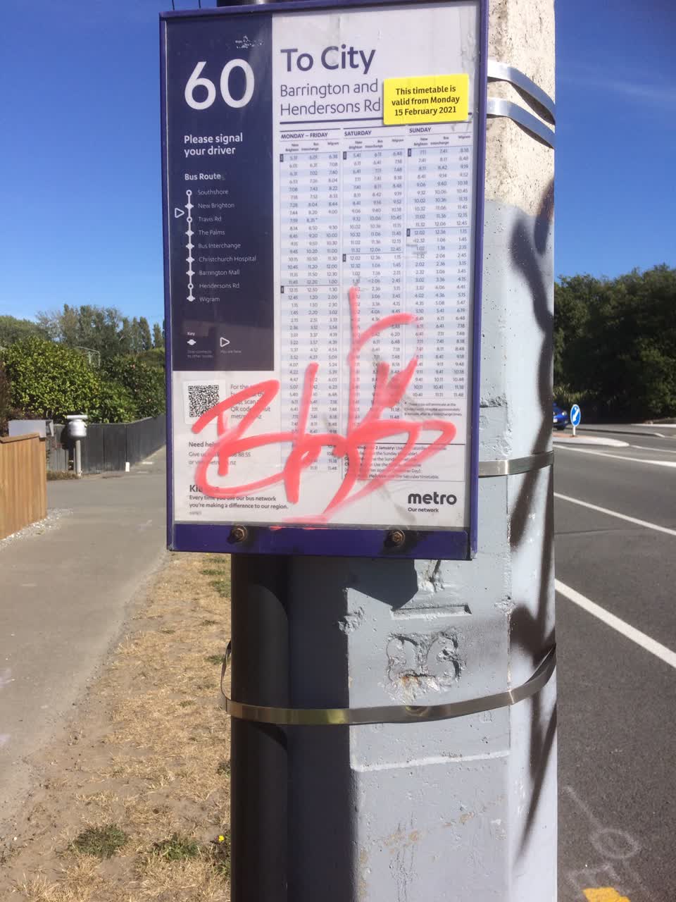 The photograph attached to this graffiti report