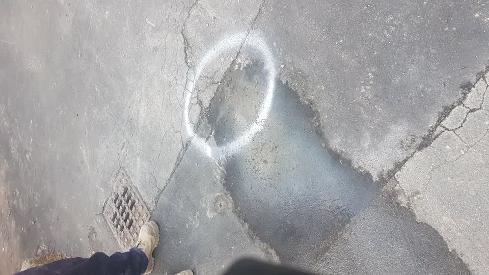 The photograph attached to this water leak report