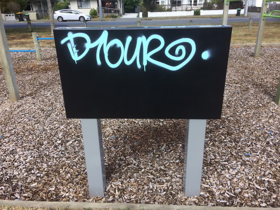 The photograph attached to this graffiti report