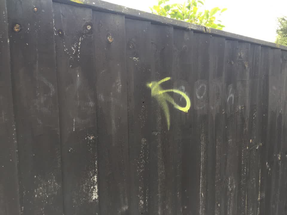 The photograph attached to this graffiti report