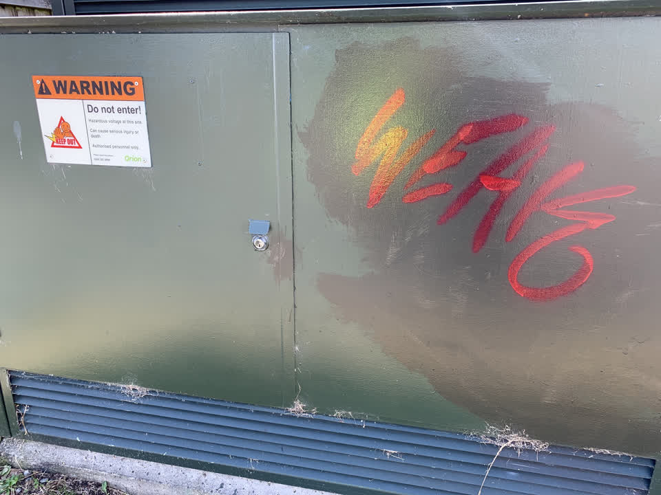 The photograph attached to this graffiti report