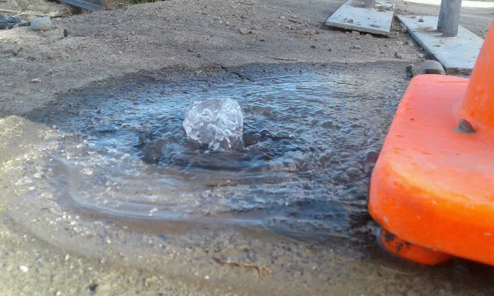 The photograph attached to this water leak report