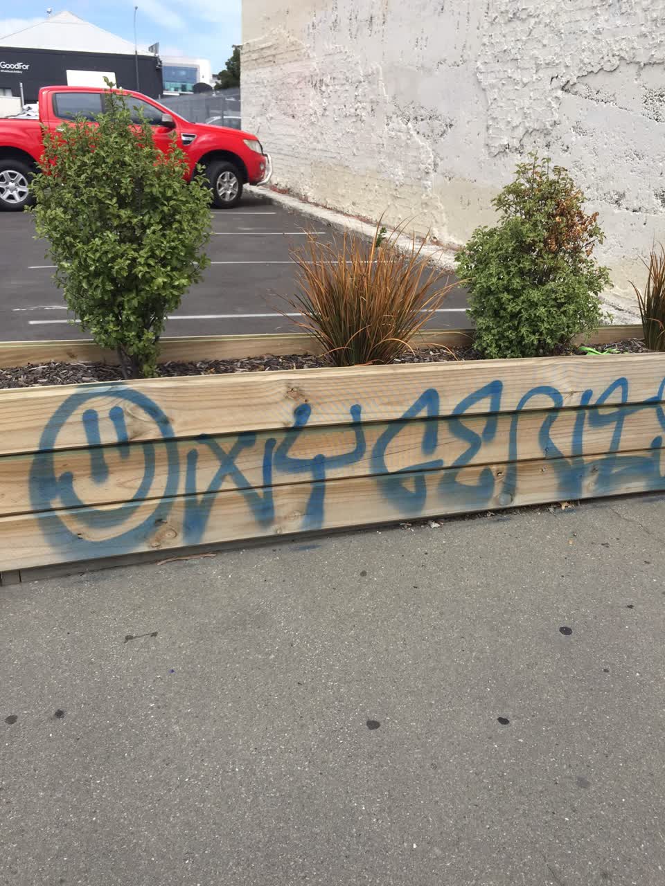 The photograph attached to this graffiti report