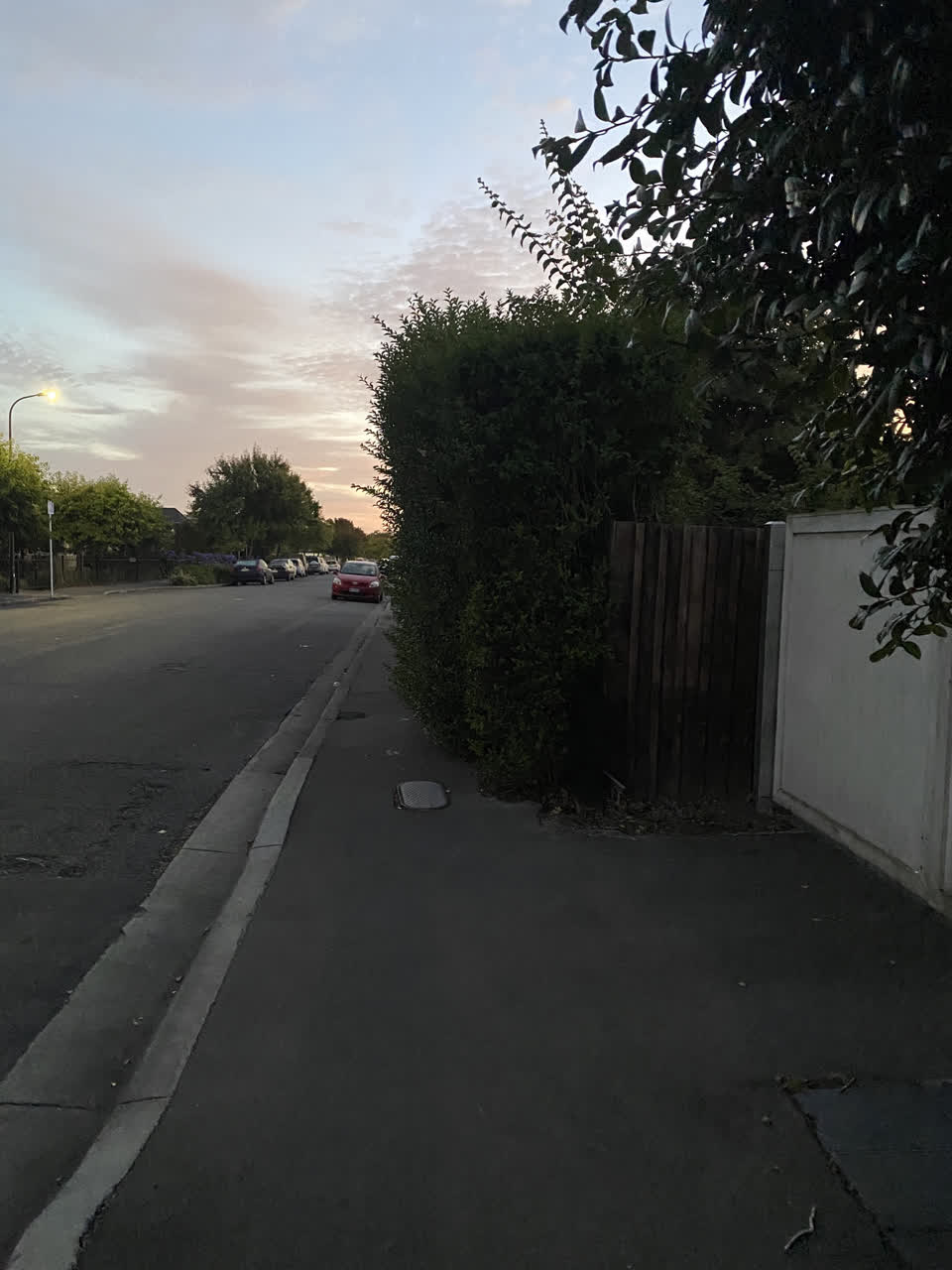 The photograph attached to this street light outage report
