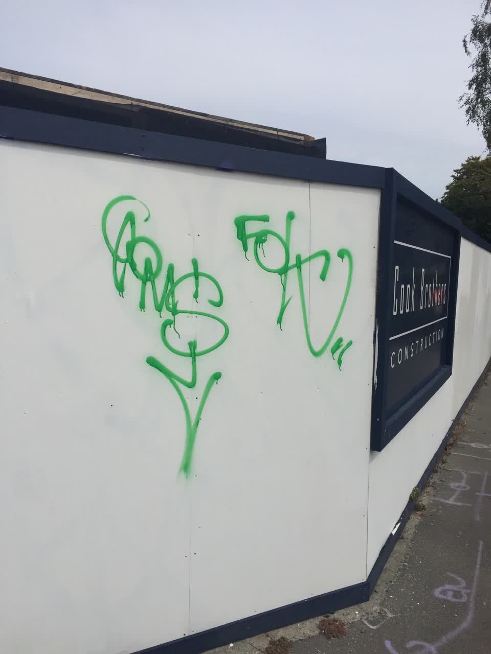 The photograph attached to this graffiti report
