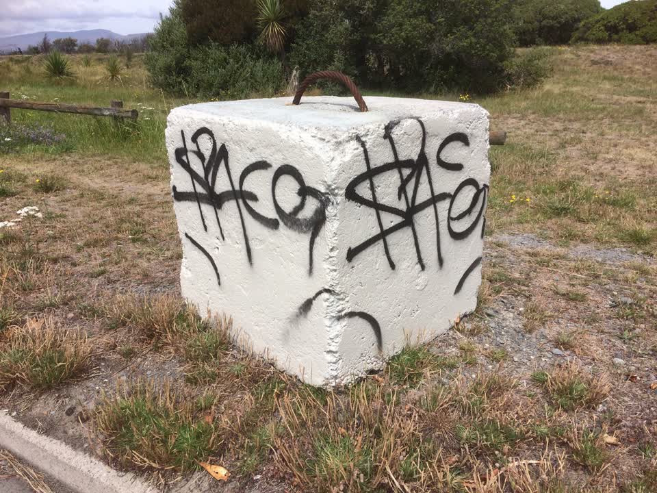 The photograph attached to this graffiti report