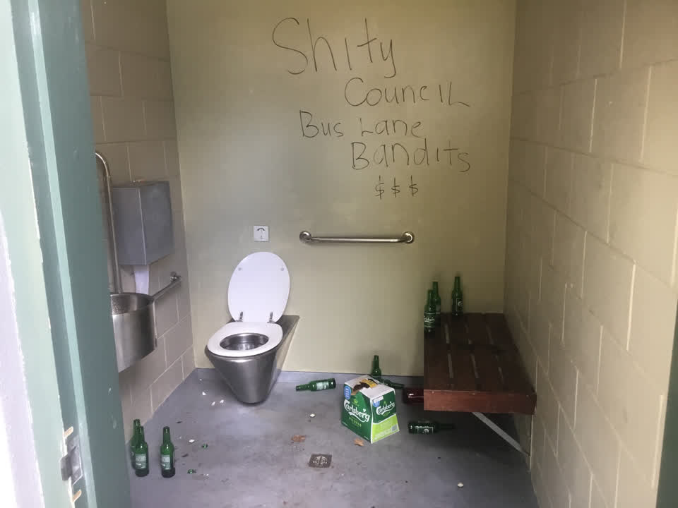 The photograph attached to this graffiti report