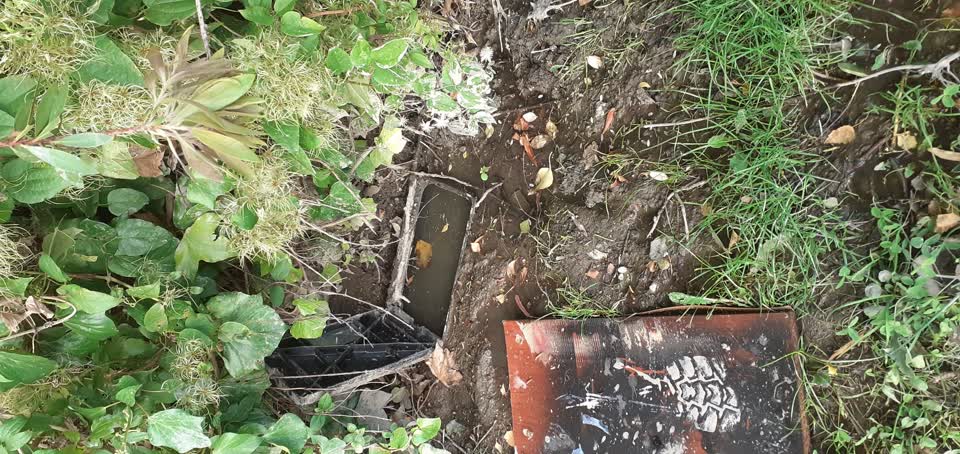 The photograph attached to this water leak report