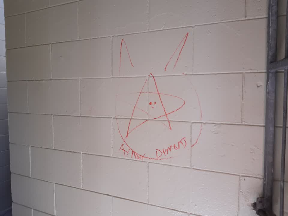 The photograph attached to this graffiti report