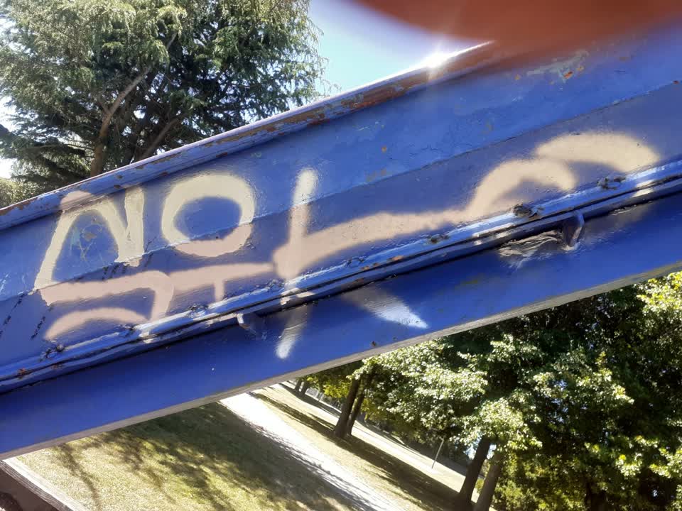 The photograph attached to this graffiti report