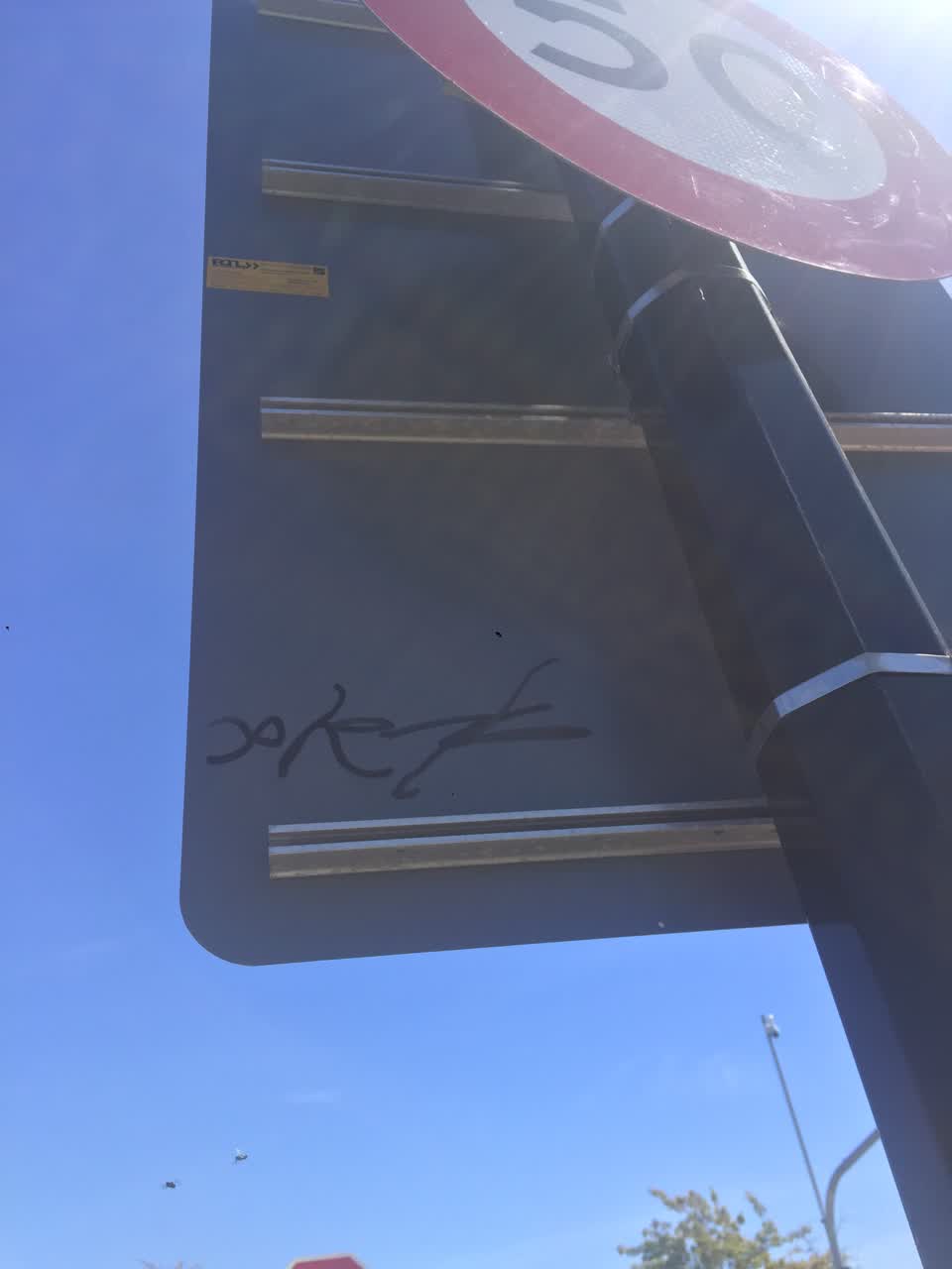 The photograph attached to this graffiti report