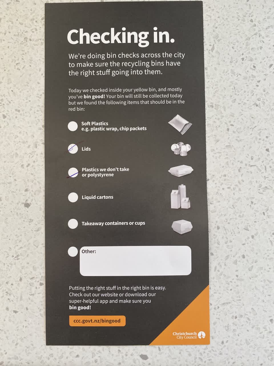 The photograph attached to this rubbish/recycling report