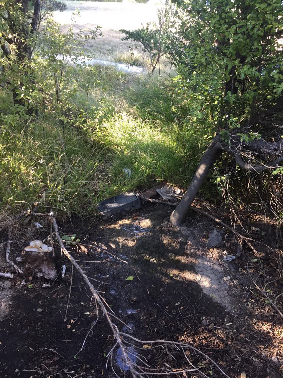 The photograph attached to this water leak report