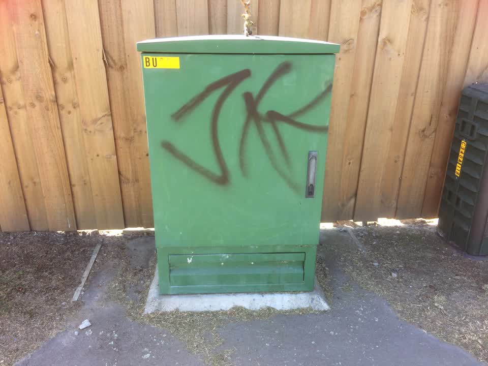 The photograph attached to this graffiti report