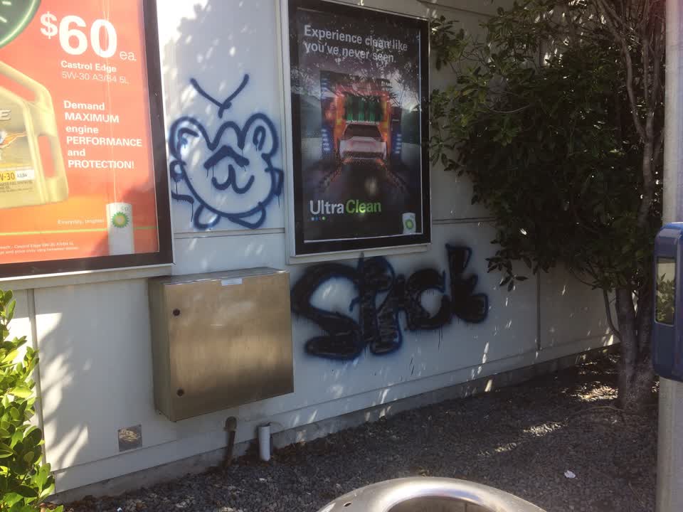 The photograph attached to this graffiti report