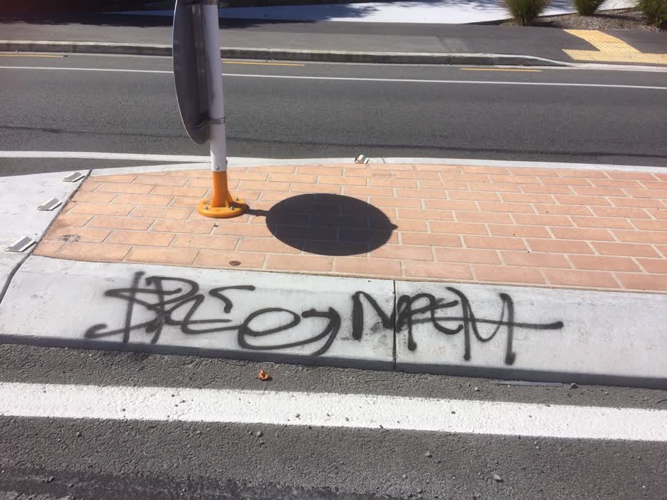 The photograph attached to this graffiti report