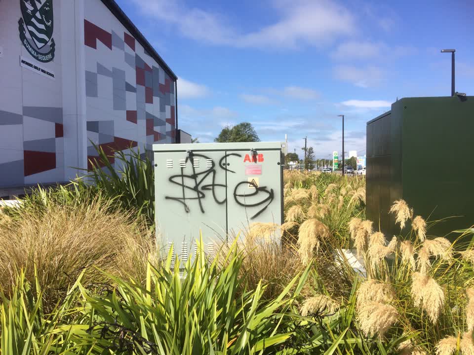 The photograph attached to this graffiti report