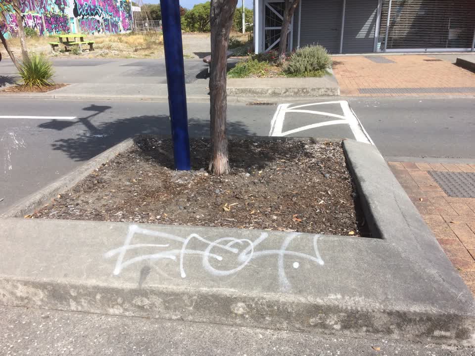 The photograph attached to this graffiti report
