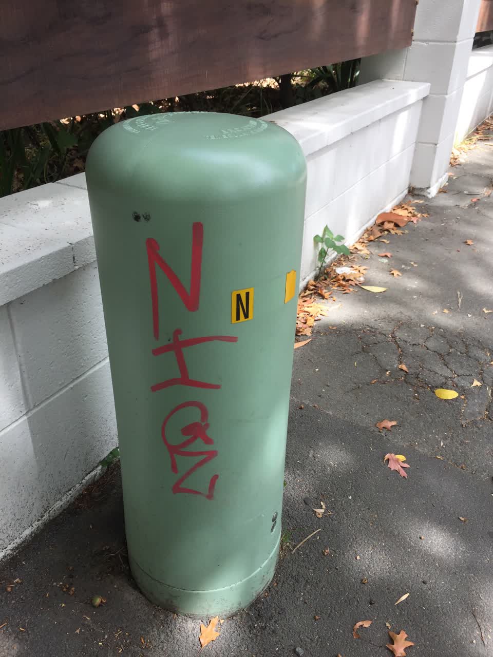 The photograph attached to this graffiti report