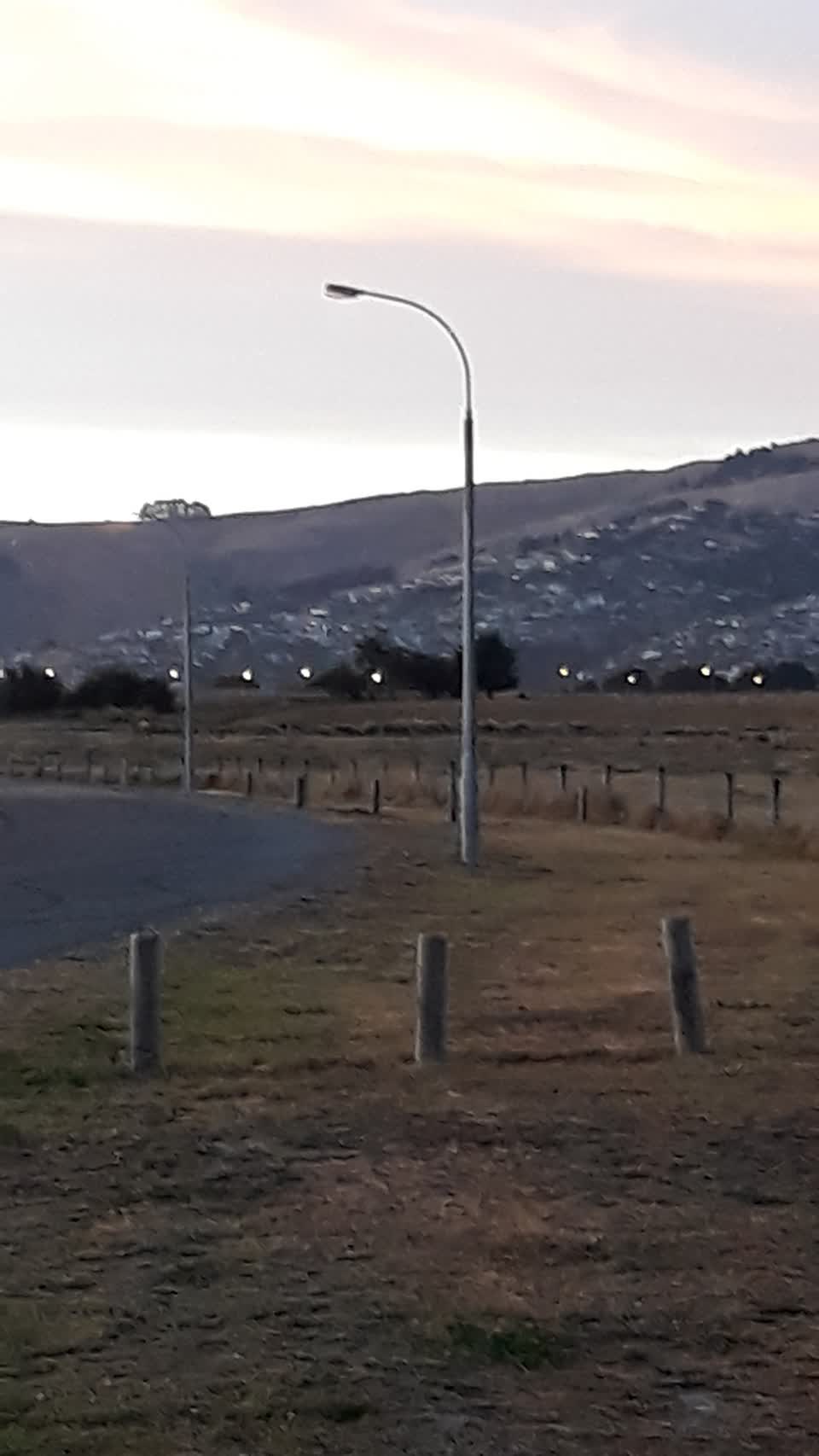 The photograph attached to this street light outage report