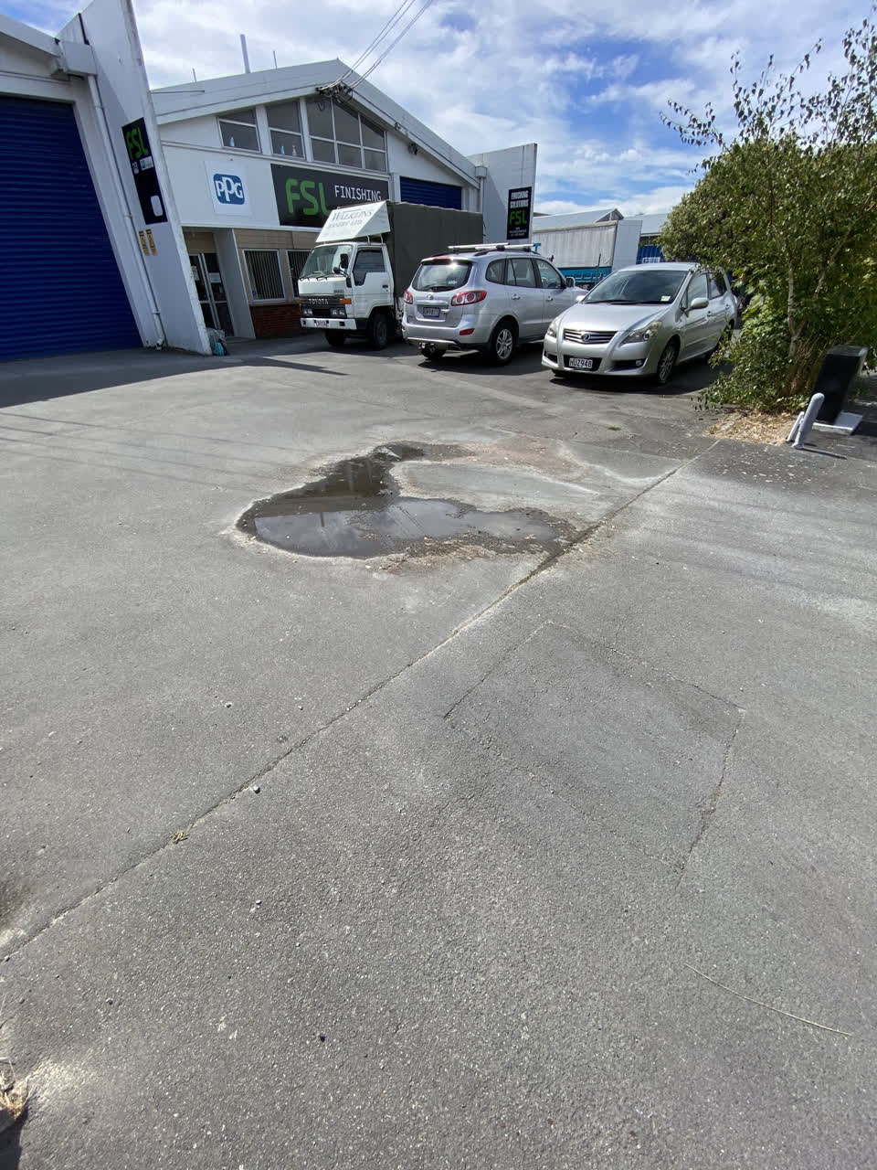 The photograph attached to this water leak report