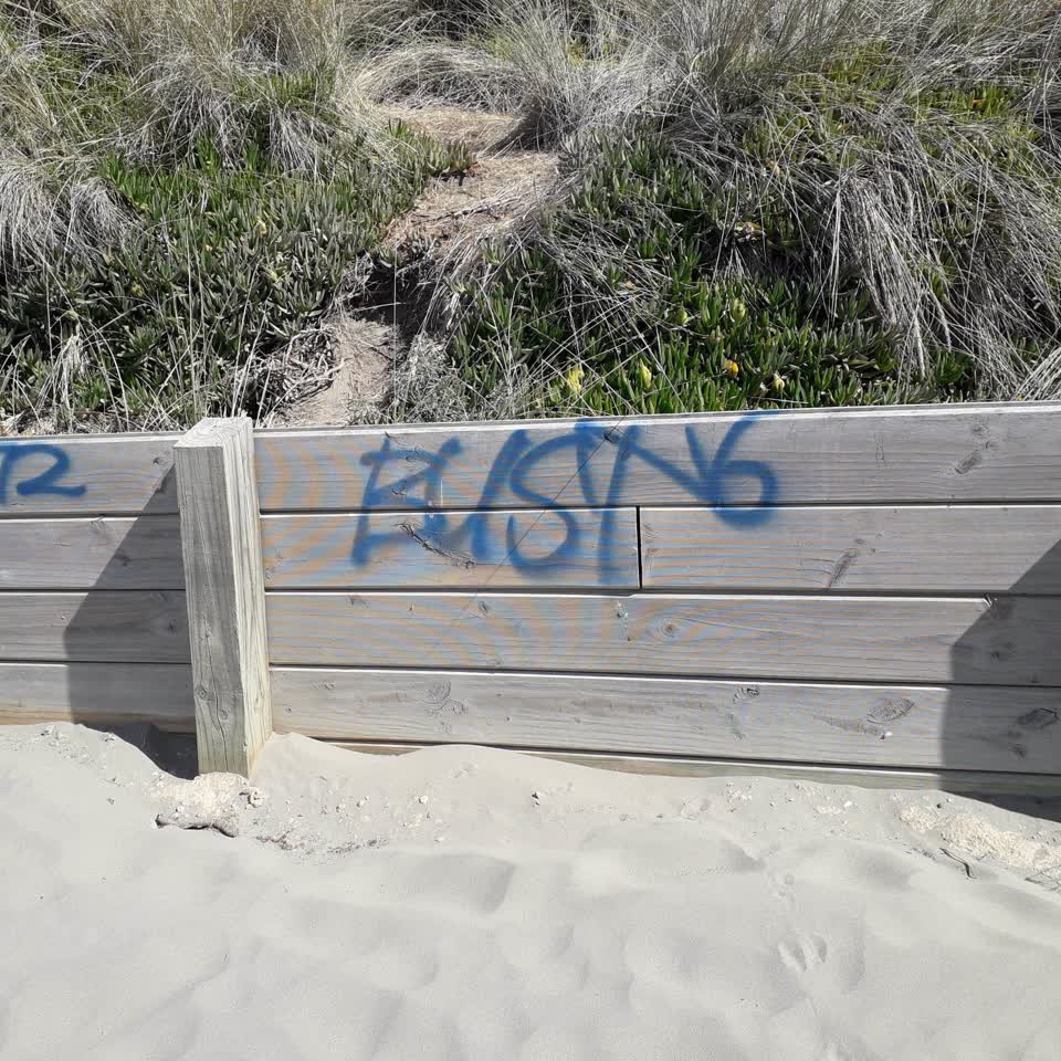 The photograph attached to this graffiti report