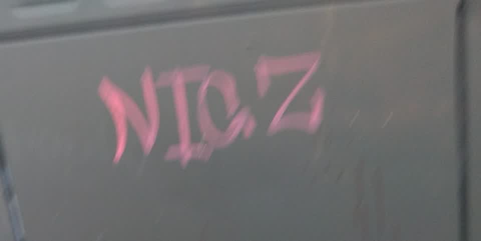 The photograph attached to this graffiti report