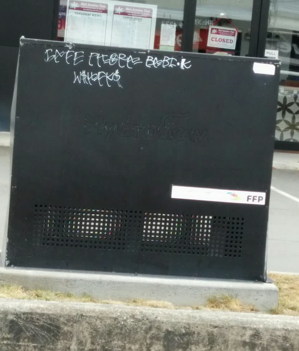 The photograph attached to this graffiti report