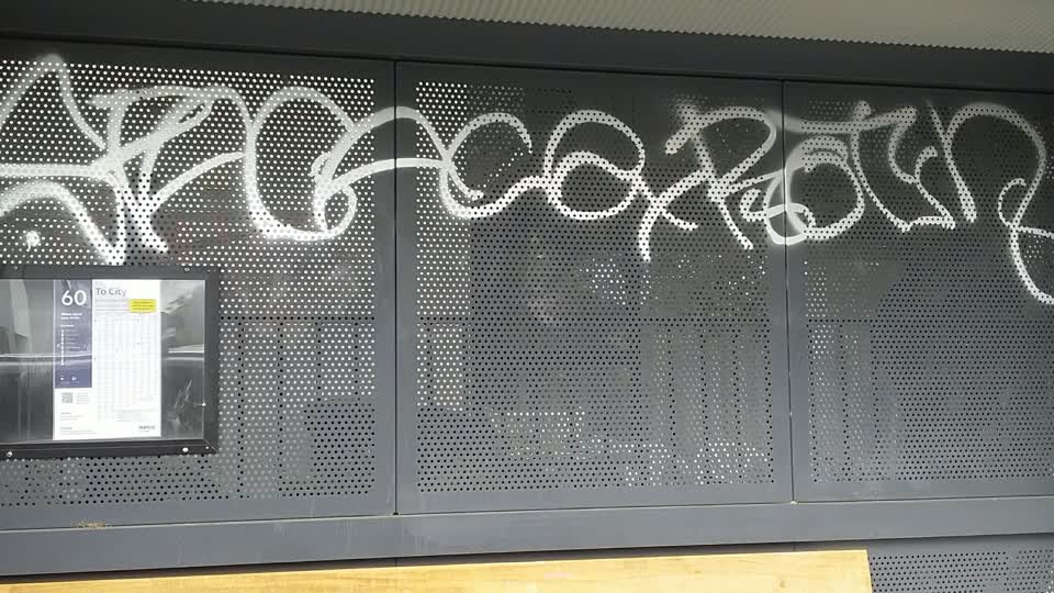 The photograph attached to this graffiti report