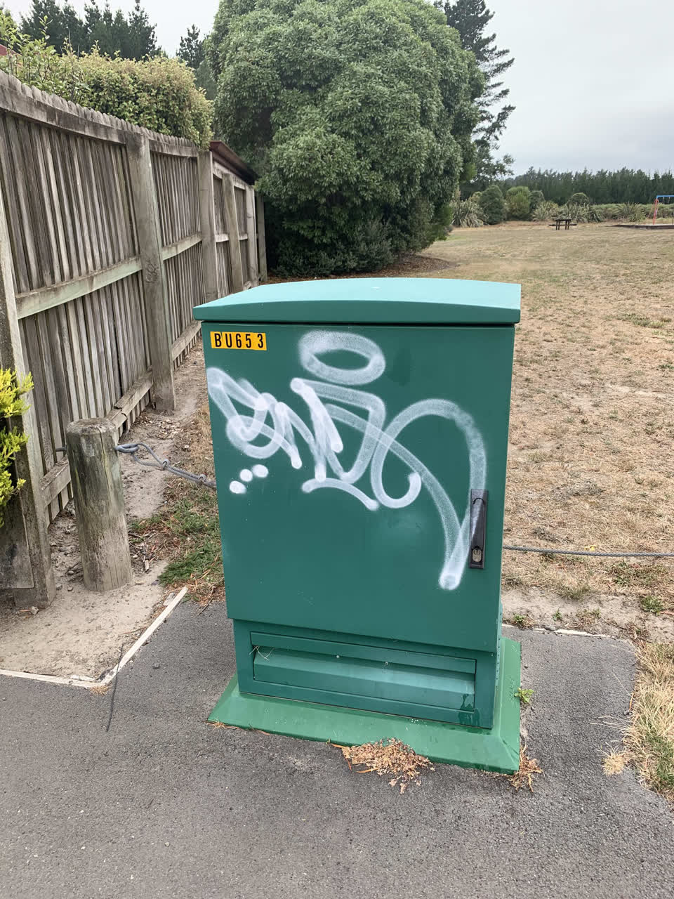 The photograph attached to this graffiti report