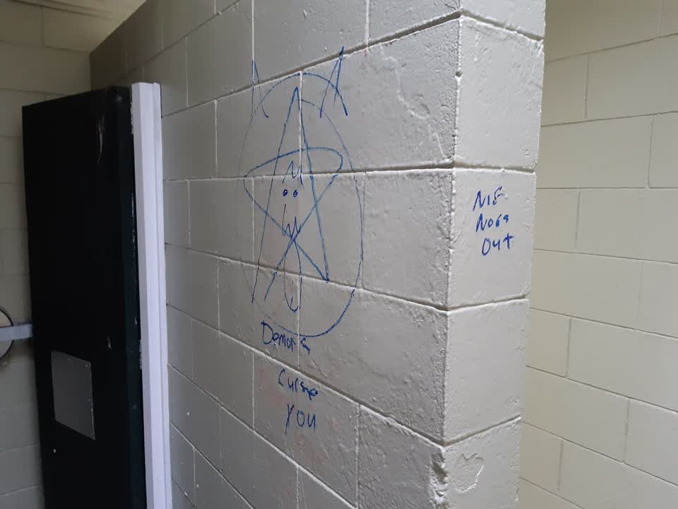 The photograph attached to this graffiti report