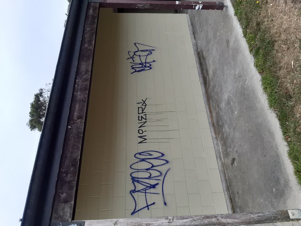The photograph attached to this graffiti report