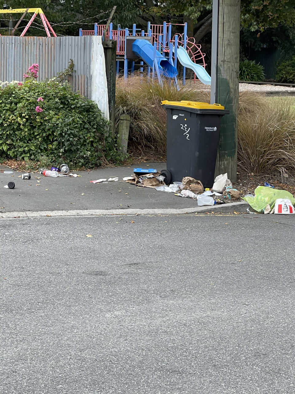 The photograph attached to this rubbish/recycling report