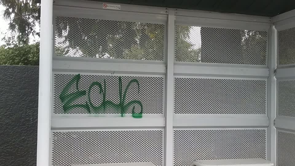 The photograph attached to this graffiti report