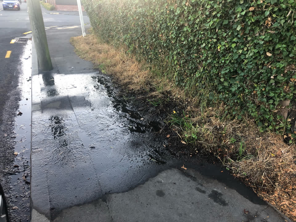The photograph attached to this water leak report