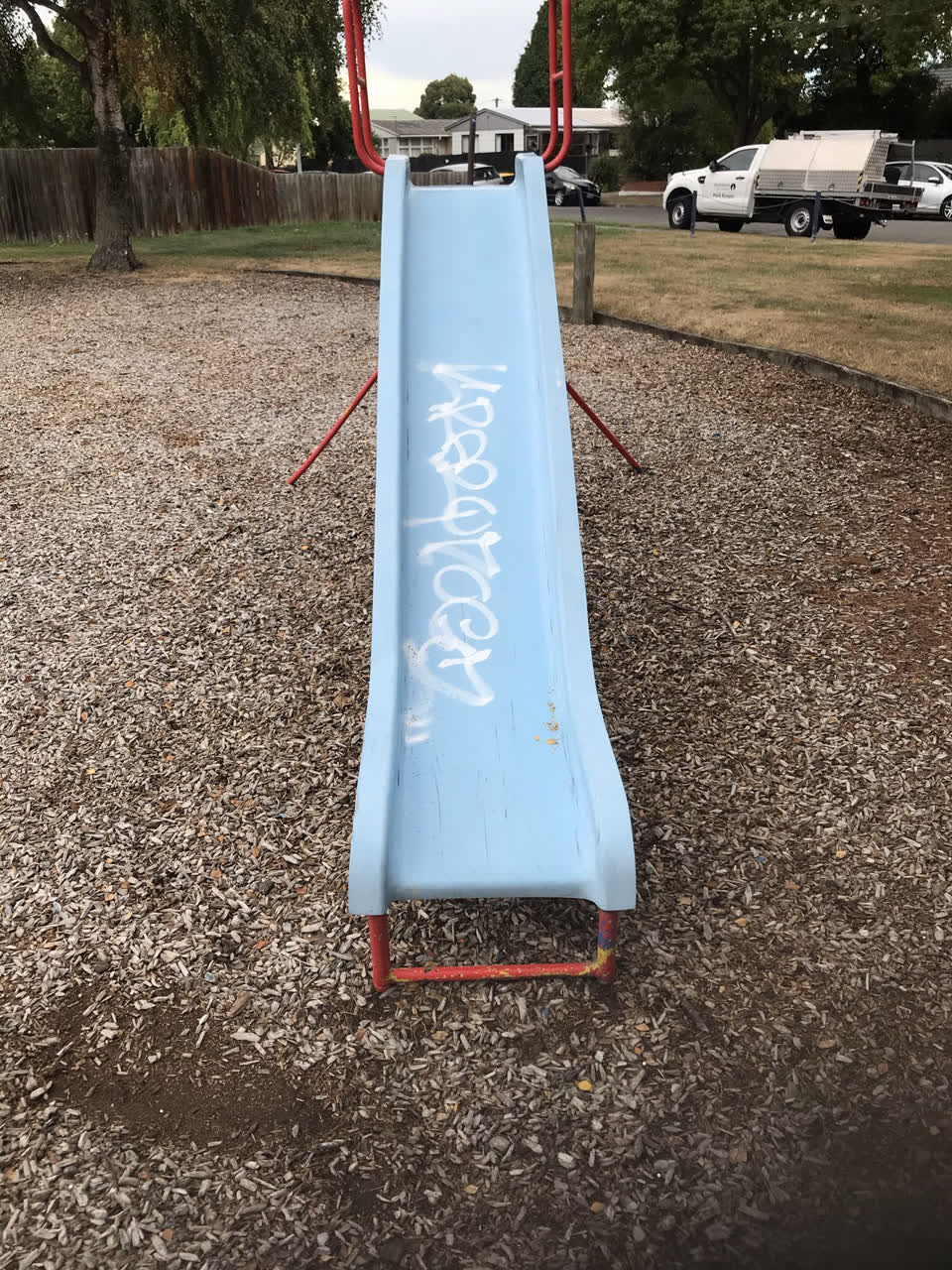 The photograph attached to this graffiti report